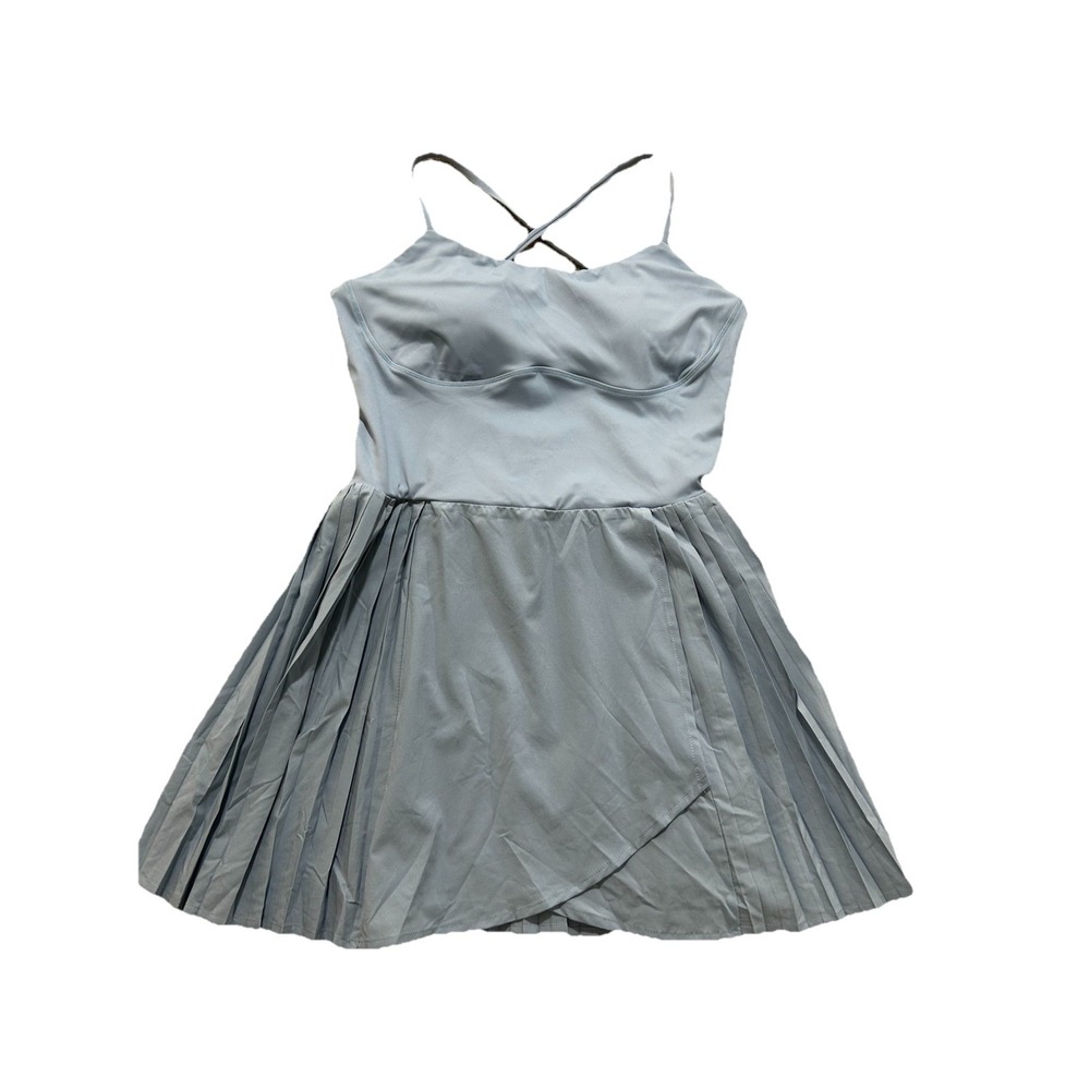 NEW Halara Women's M‎ Light Blue Spaghetti Strap Flowy Dress Built In Bra
